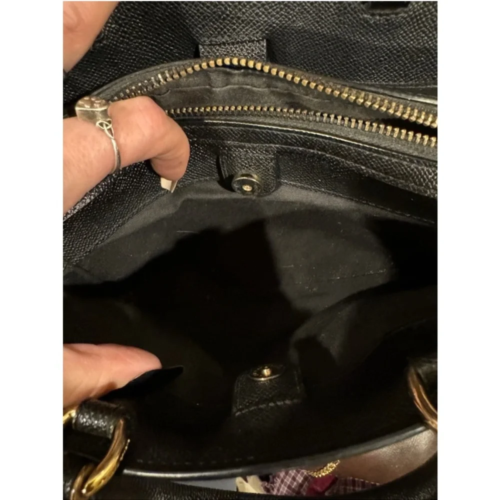 Coach Mini Lillie Carryall Black Pebbled Leather EUC - Picture 13 of 15